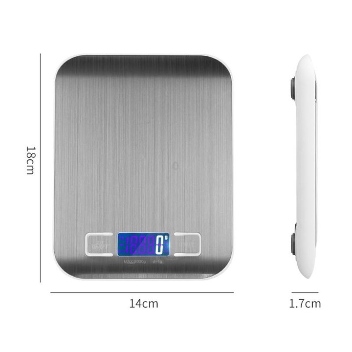 Stainless Steel Small Food Electronic Scale Kitchen Portable Baking Electronic Scale, Colour: 5kg/1g (Battery Model Rose Gold)