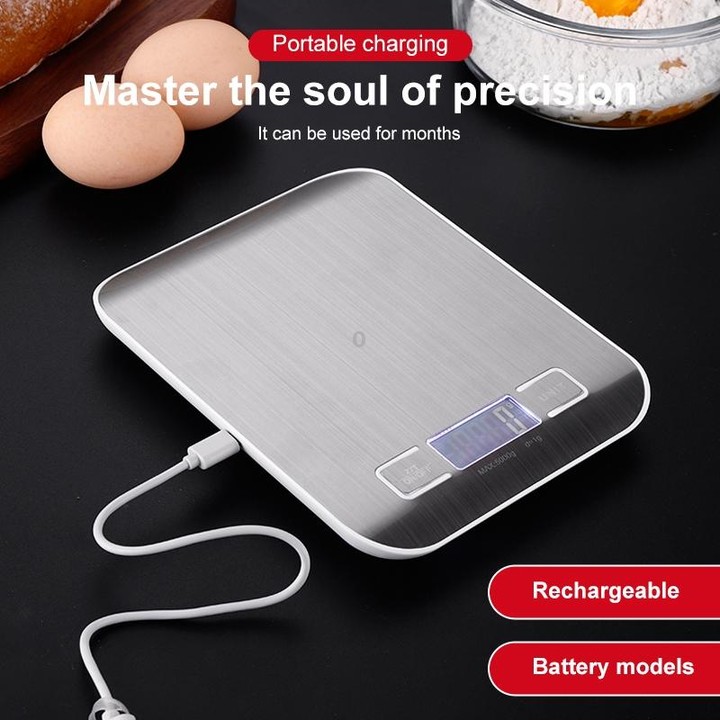 Stainless Steel Small Food Electronic Scale Kitchen Portable Baking Electronic Scale, Colour: 10kg/1g (Battery Model Black)