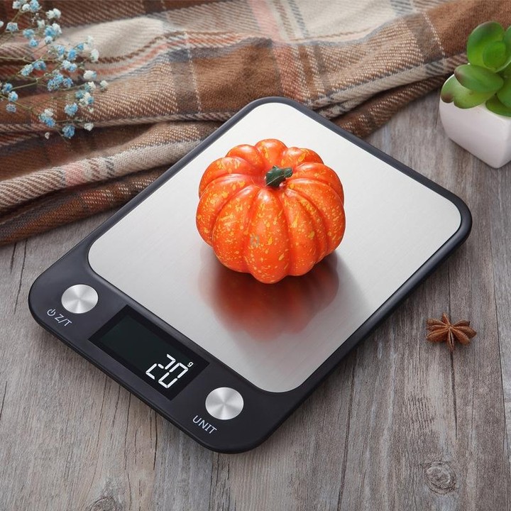 Small Kitchen Food Scale Stainless Steel Electronic Kitchen Scale 10kg/1g (Battery English Version Black)