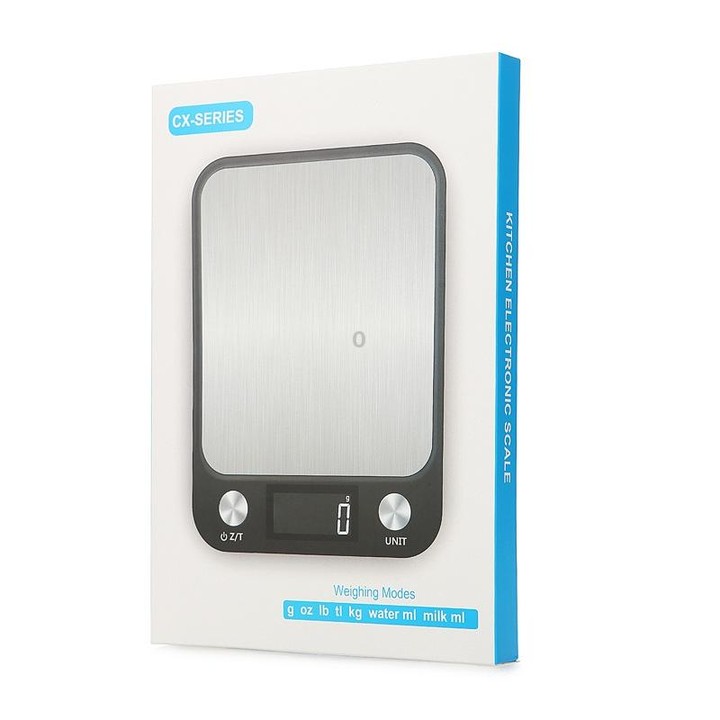 Small Kitchen Food Scale Stainless Steel Electronic Kitchen Scale 5kg/1g (Battery English Version White)