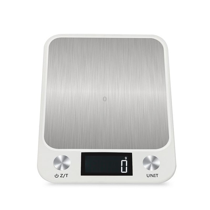 Small Kitchen Food Scale Stainless Steel Electronic Kitchen Scale 5kg/1g (Battery English Version White)
