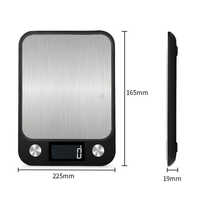 Small Kitchen Food Scale Stainless Steel Electronic Kitchen Scale 10kg/1g (Battery English Version White)