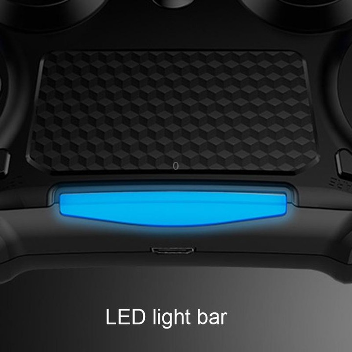 2 PCS Bluetooth Wireless Gamepad Touch Screen With Light Audio Dual Vibration Controller For PS4(Blue)