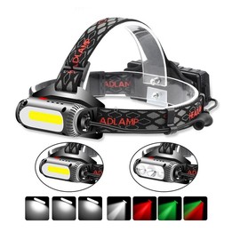 TG-TD113 T6+COB Head-Mounted USB Charging Rotating Multi-Function Headlight White Red And Green Three Light Sources Headlight (W