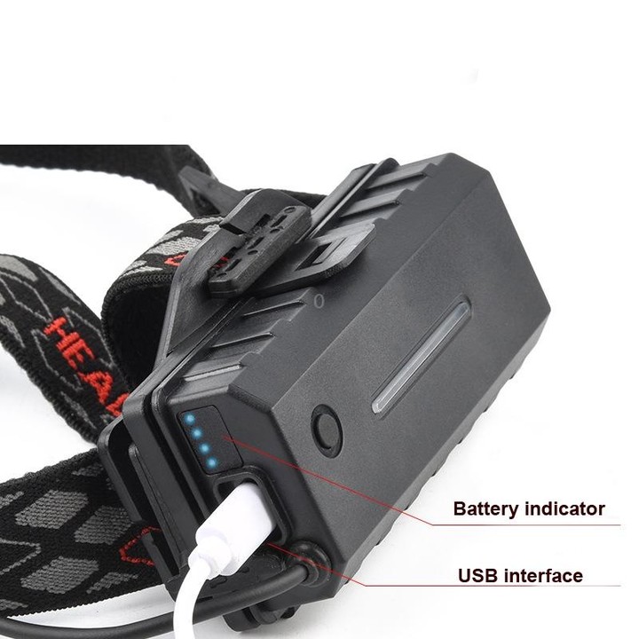 TG-TD113 T6+COB Head-Mounted USB Charging Rotating Multi-Function Headlight White Red And Green Three Light Sources Headlight (W