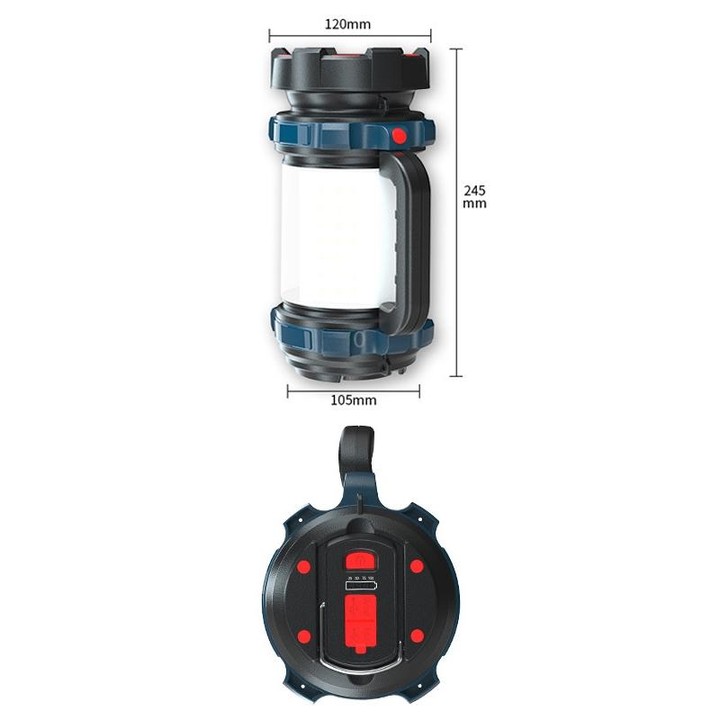 LED Mountaineering Waterproof Patrol USB Charging Flashlight with Power Bank Function, Style: 4800mAh