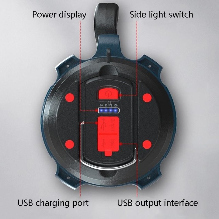 LED Mountaineering Waterproof Patrol USB Charging Flashlight with Power Bank Function, Style: 4800mAh