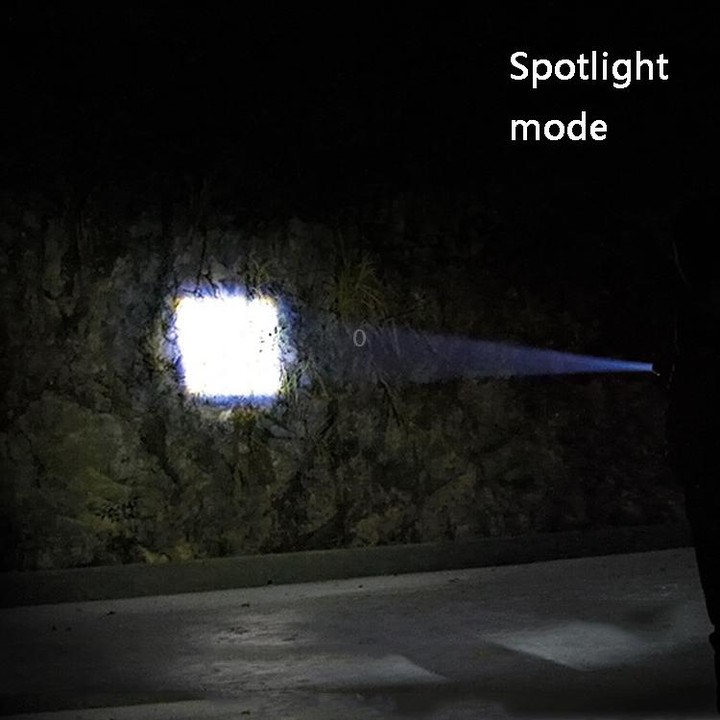 Telescopic Zoom Strong Light Flashlight Strong Magnetic Rechargeable LED Flashlight, Colour: Black Head (With Battery, EU Plug C