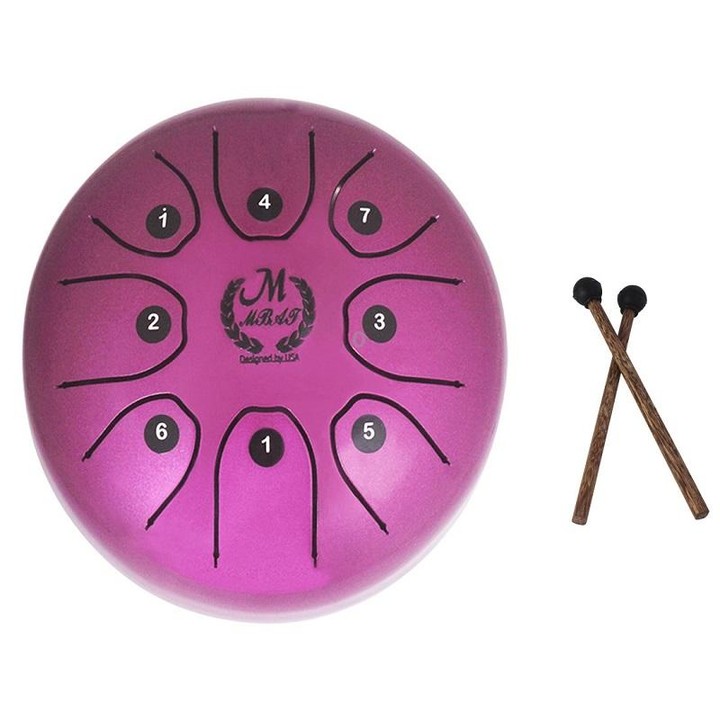 MEIBEITE 5.5-Inch C-Tune Sanskrit Drum Steel Tongue Empty Worry-Free Drum(Purple)