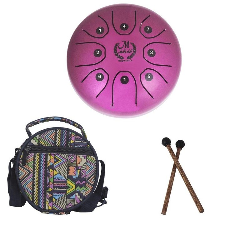 MEIBEITE 5.5-Inch C-Tune Sanskrit Drum Steel Tongue Empty Worry-Free Drum(Purple)