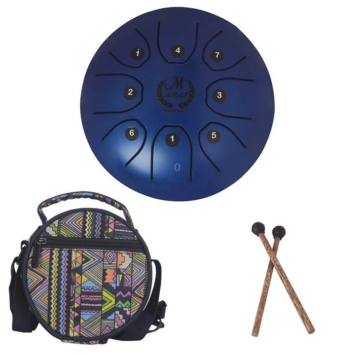 MEIBEITE 5.5-Inch C-Tune Sanskrit Drum Steel Tongue Empty Worry-Free Drum(Blue)