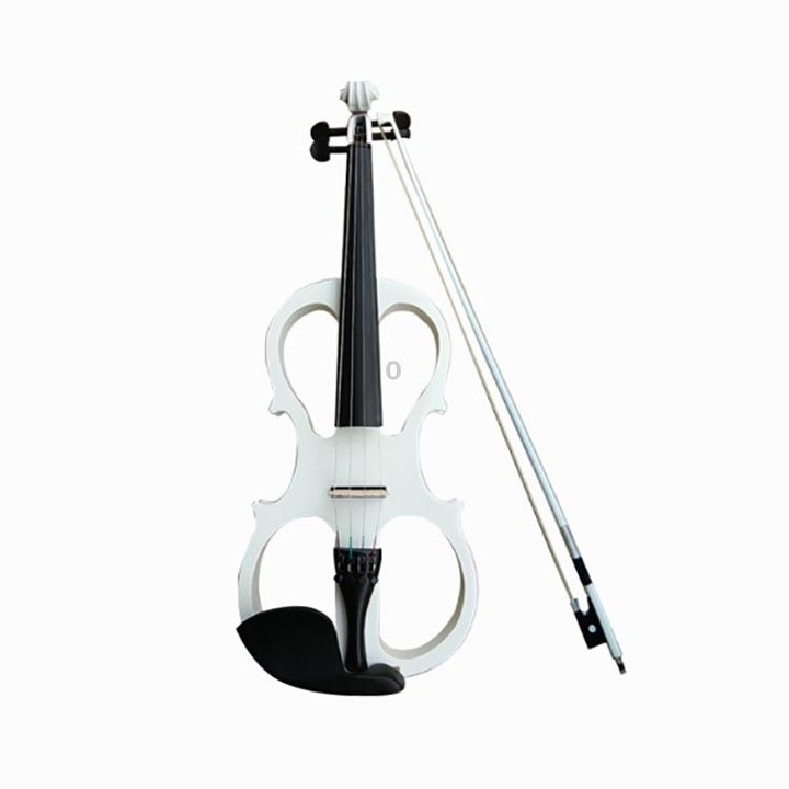 YS030 4 / 4 Wooden Manual Electronic Violin for Beginners, with Bag(White)