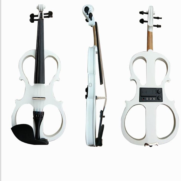 YS030 4 / 4 Wooden Manual Electronic Violin for Beginners, with Bag(Black)