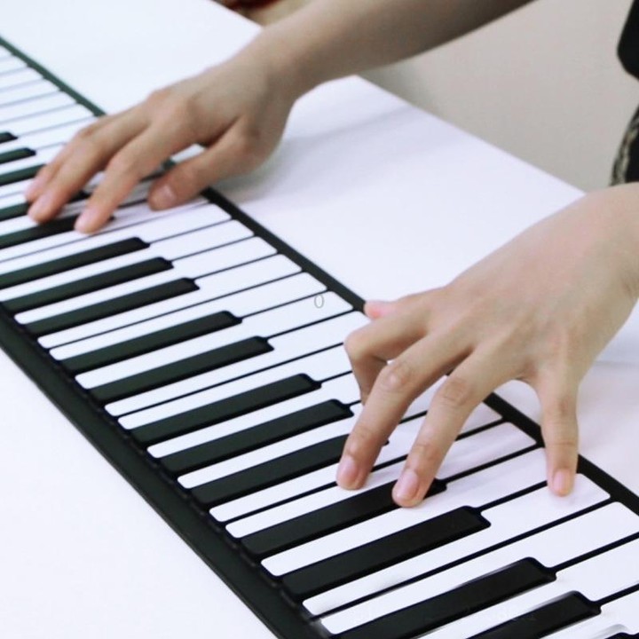 MIDI88 88-Key Hand-Rolled Foldable Piano Professional MIDI Soft Keyboard Simulated Practice Carry-On Folding Electronic Piano(Bl
