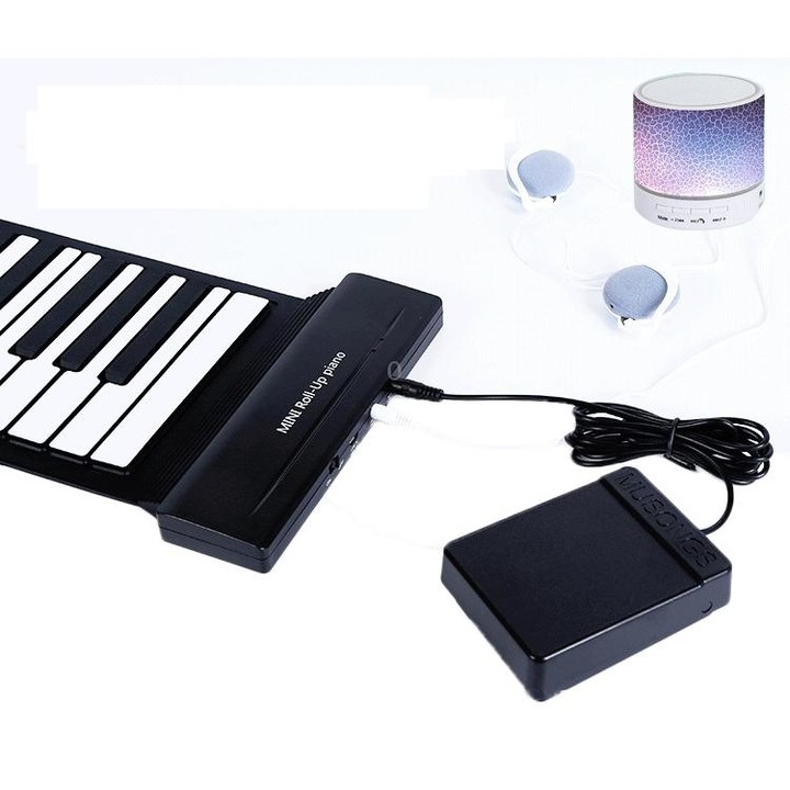 MIDI88 88-Key Hand-Rolled Foldable Piano Professional MIDI Soft Keyboard Simulated Practice Carry-On Folding Electronic Piano(Bl