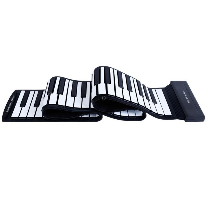 MIDI88 88-Key Hand-Rolled Foldable Piano Professional MIDI Soft Keyboard Simulated Practice Carry-On Folding Electronic Piano(Bl