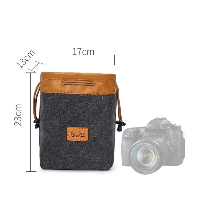 S.C.COTTON Liner Bag Waterproof Digital Protection Portable SLR Lens Bag Micro Single Camera Bag Photography Bag, Colour: Carbon