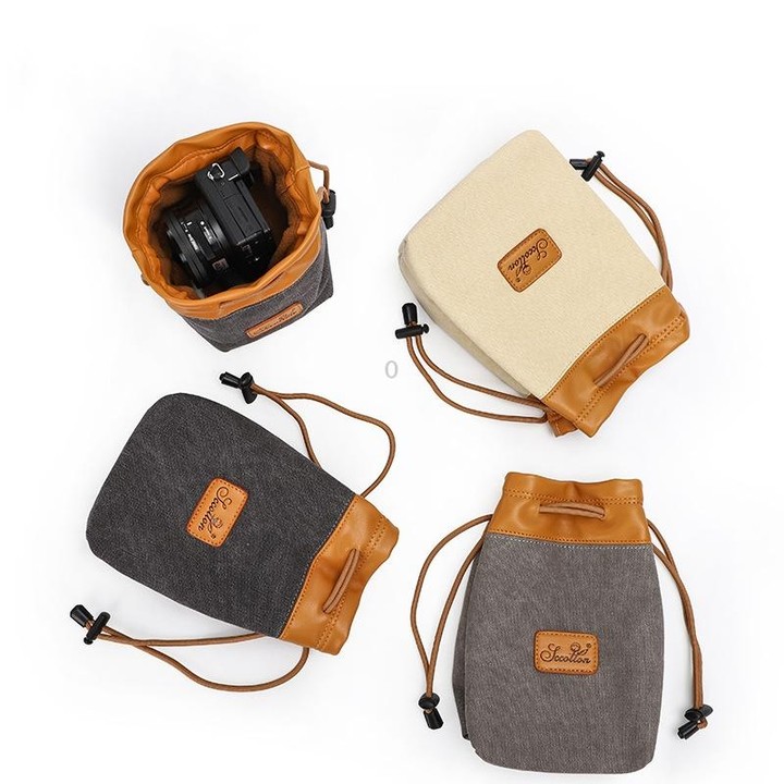S.C.COTTON Liner Bag Waterproof Digital Protection Portable SLR Lens Bag Micro Single Camera Bag Photography Bag, Colour: Carbon