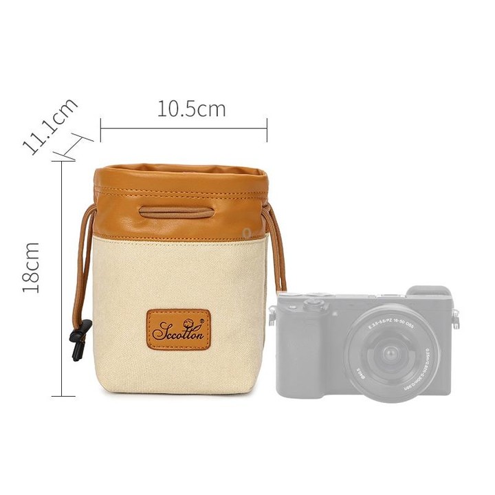 S.C.COTTON Liner Bag Waterproof Digital Protection Portable SLR Lens Bag Micro Single Camera Bag Photography Bag, Colour: Beige
