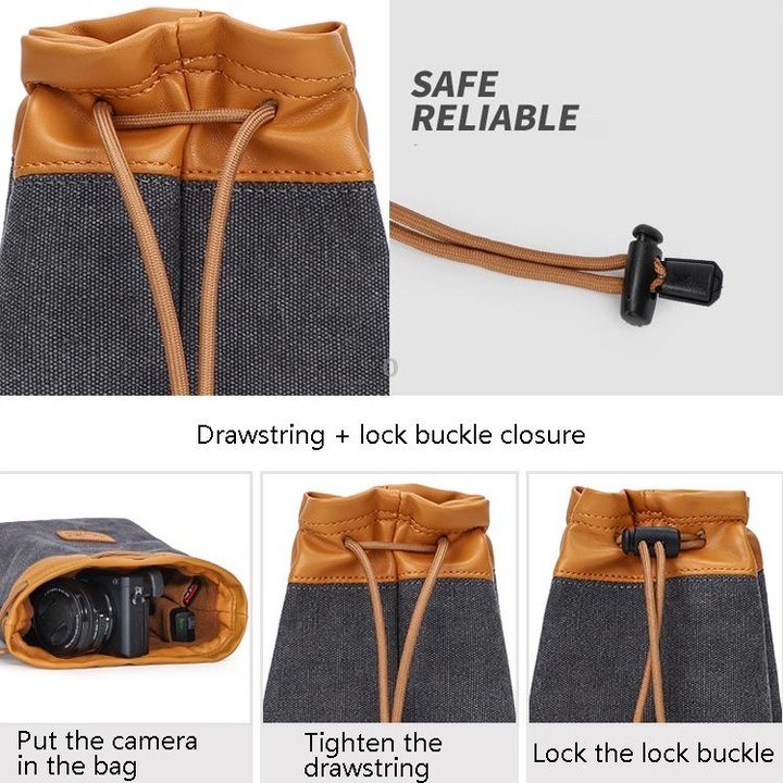 S.C.COTTON Liner Bag Waterproof Digital Protection Portable SLR Lens Bag Micro Single Camera Bag Photography Bag, Colour: Beige