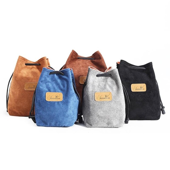 S.C.COTTON Liner Shockproof Digital Protection Portable SLR Lens Bag Micro Single Camera Bag Square Blue L