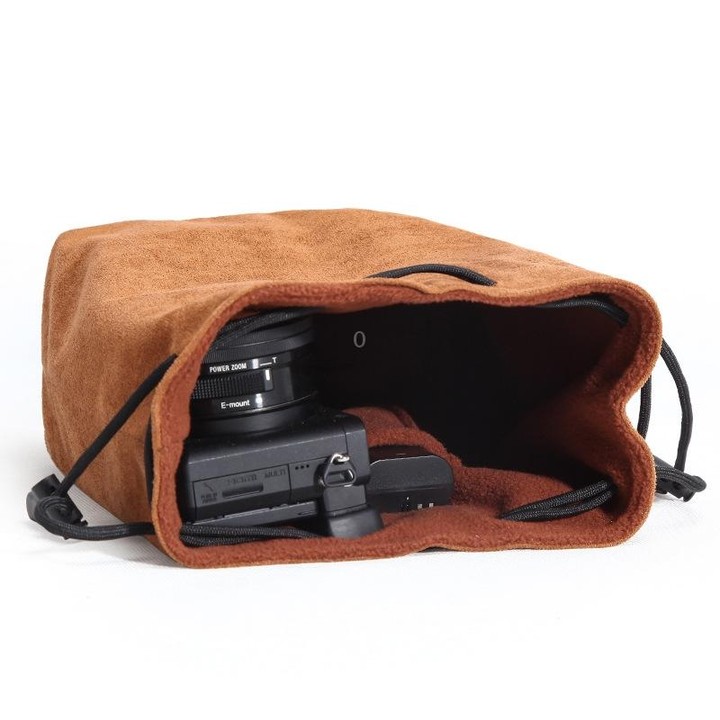 S.C.COTTON Liner Shockproof Digital Protection Portable SLR Lens Bag Micro Single Camera Bag Round Gray S