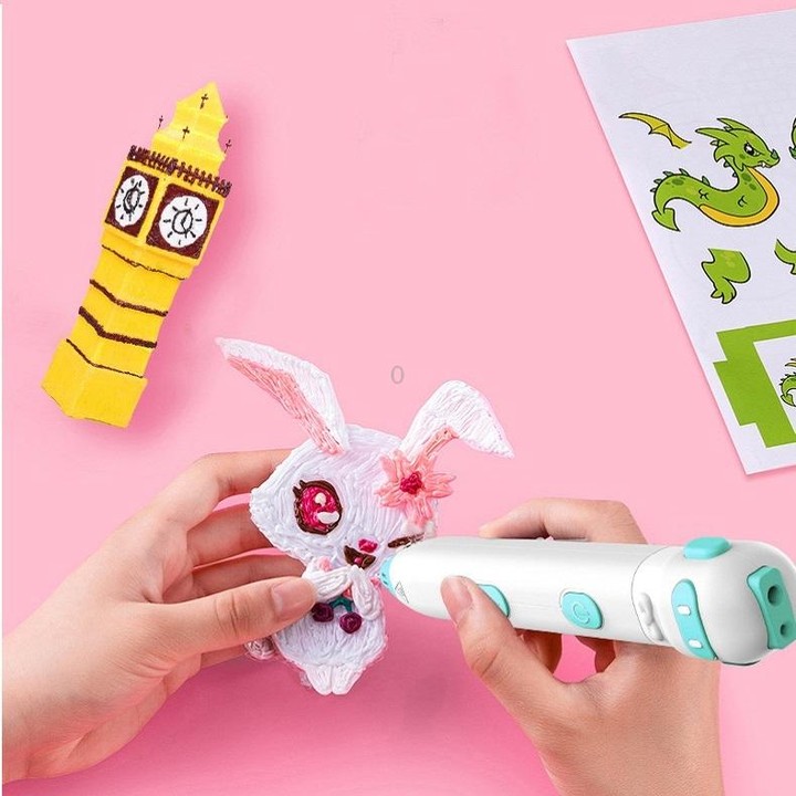 Drawing Three-Dimensional Graffiti Low Temperature 3D Printing Pen For Children A2 Pink Pig