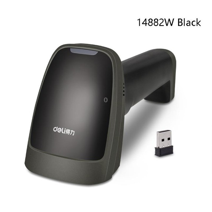 Deli Wired And Wireless Scanner Drugstore Supermarket Catering Logistics Cash Register Scanner, Model: 14882W (Black)