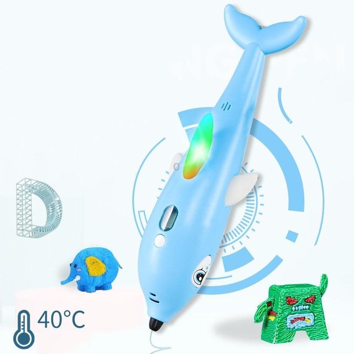 3D Printing Pen Three-Dimensional Painting Graffiti Brush(Pink)