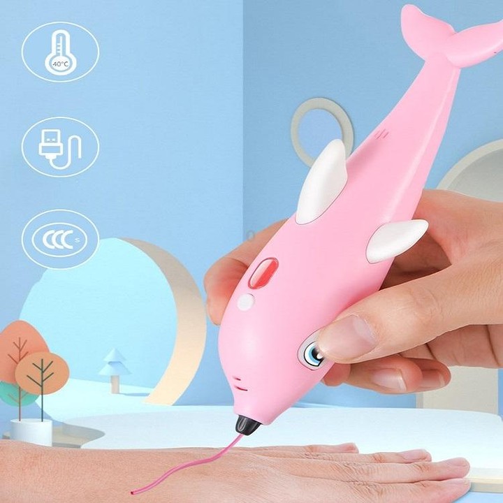 3D Printing Pen Three-Dimensional Painting Graffiti Brush(Pink)