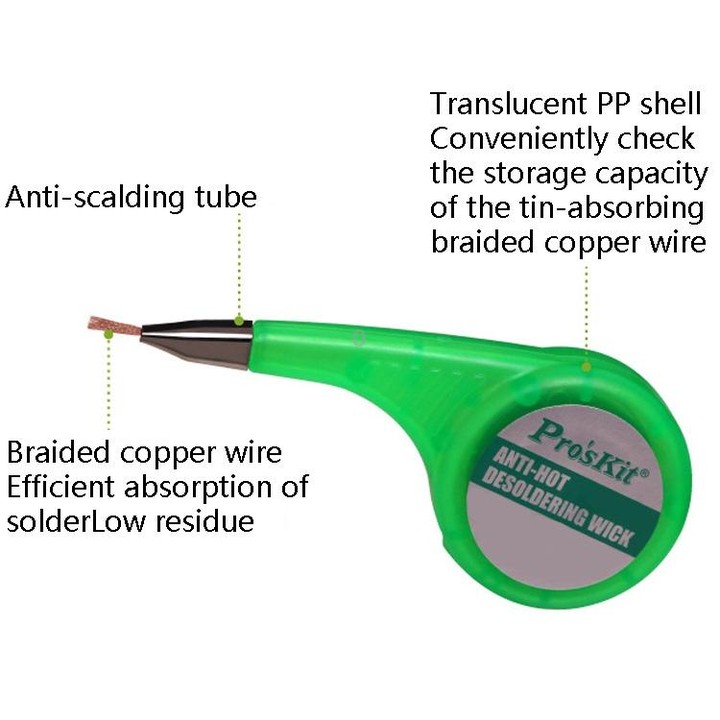 ProsKit Anti-Scalding Tin Suction Wire Tin Suction Tape DP-033E 1.5mx3.5mm