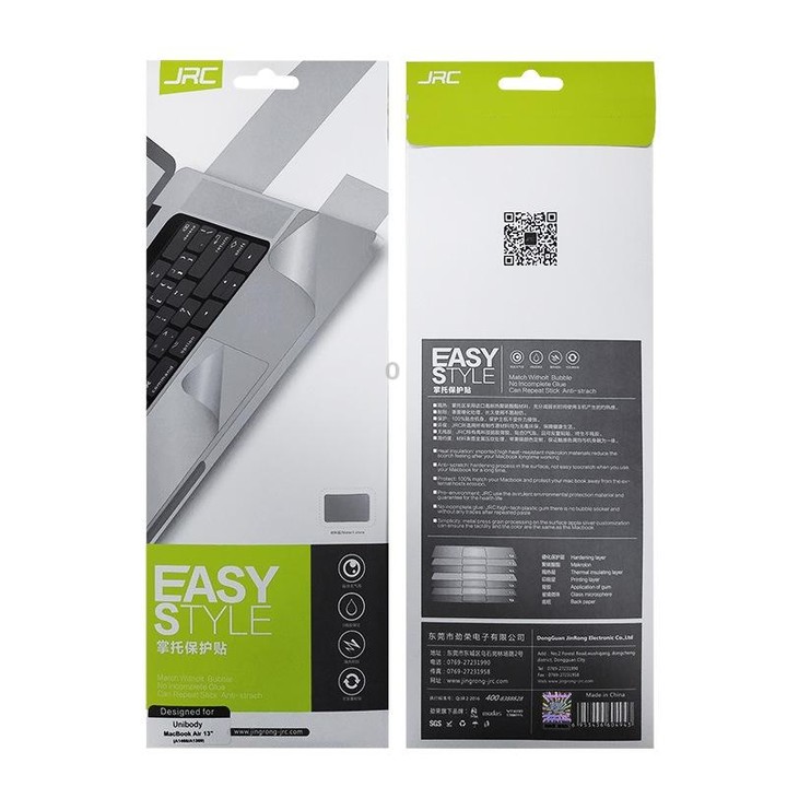 JRC 2 in 1 Laptop Palm Rest Sticker + Touchpad Film Set For MacBook Pro 16 inch A2141 (with Touch Bar)(Silver)