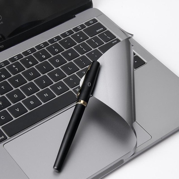 JRC 2 in 1 Laptop Palm Rest Sticker + Touchpad Film Set For MacBook Air 13.3 inch A2179 (2020)(Silver)