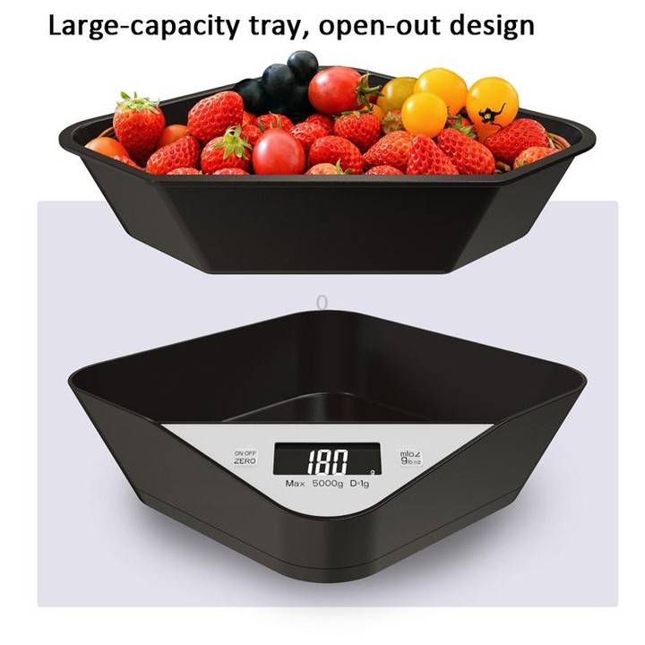 5kg/1g Kitchen Electronic Scale Coffee Scales Baking Food Scale Pallet Scale Pet Scale(Black)