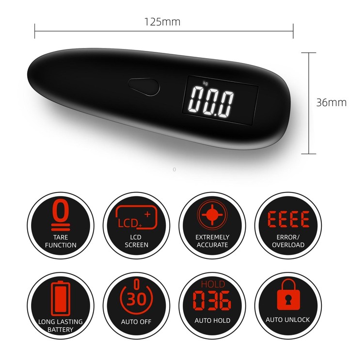 50kg/0.05kg Baggage Scales Portable Luggage Scales Express Package Scales Hand-Held Electronic Scale