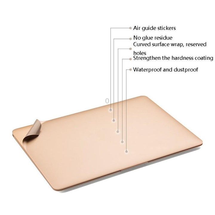 JRC Laptop Film Computer Top Shell Body Protection Sticker For MacBook Pro 13.3 inch A2289 / A2251 (2020)(Silver)