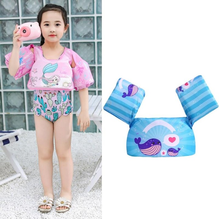 Children Swimming Foam Arm Ring Baby Swimming Equipment Floating Ring Water Sleeve Buoyancy Vest(Blue Whale)