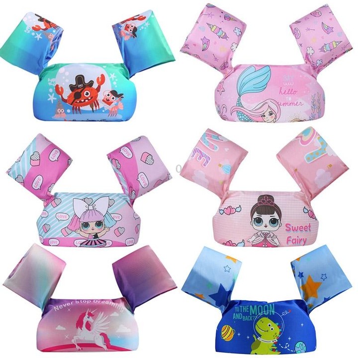 Children Swimming Foam Arm Ring Baby Swimming Equipment Floating Ring Water Sleeve Buoyancy Vest(Blue Space Dragon)