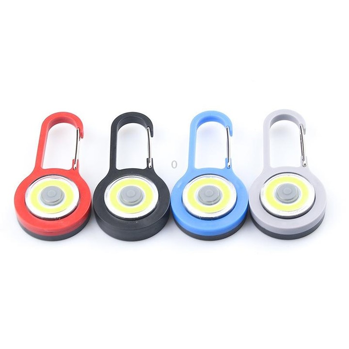 3 PCS Mini Carabiner COB Flashlight Outdoor Portable Keychain Night Fishing Light Random Colour Delivery(Black)
