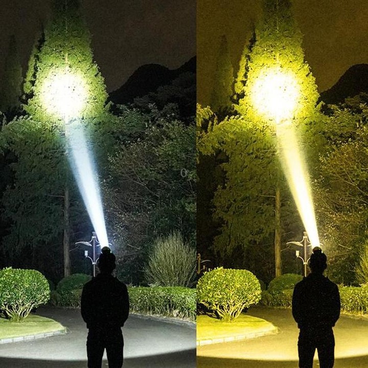 LED Night Fishing Charge Head Light Outdoor Camping Fishing Miner Light Searchlight Head-Mounted Flashlight With Charge Display,