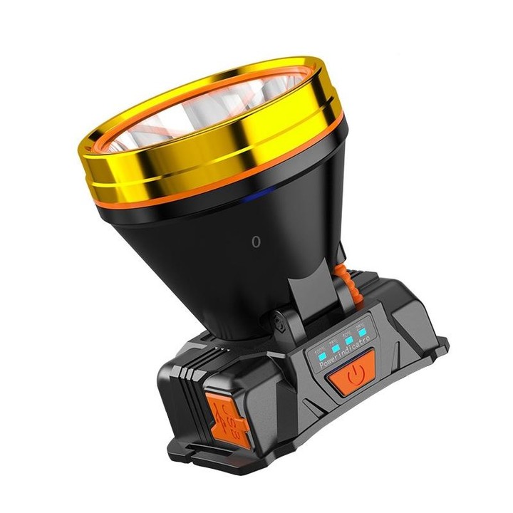LED Night Fishing Charge Head Light Outdoor Camping Fishing Miner Light Searchlight Head-Mounted Flashlight With Charge Display,