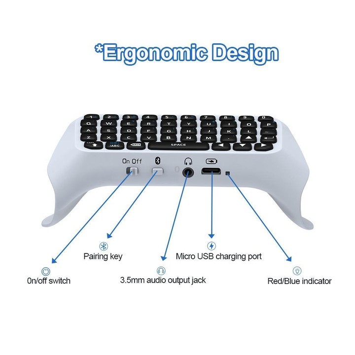 JYS-P5121 Bluetooth Wireless Handle Keyboard Can Chat Voice External Keyboard Suitable For PS5, Note: Without Handle (Grey)