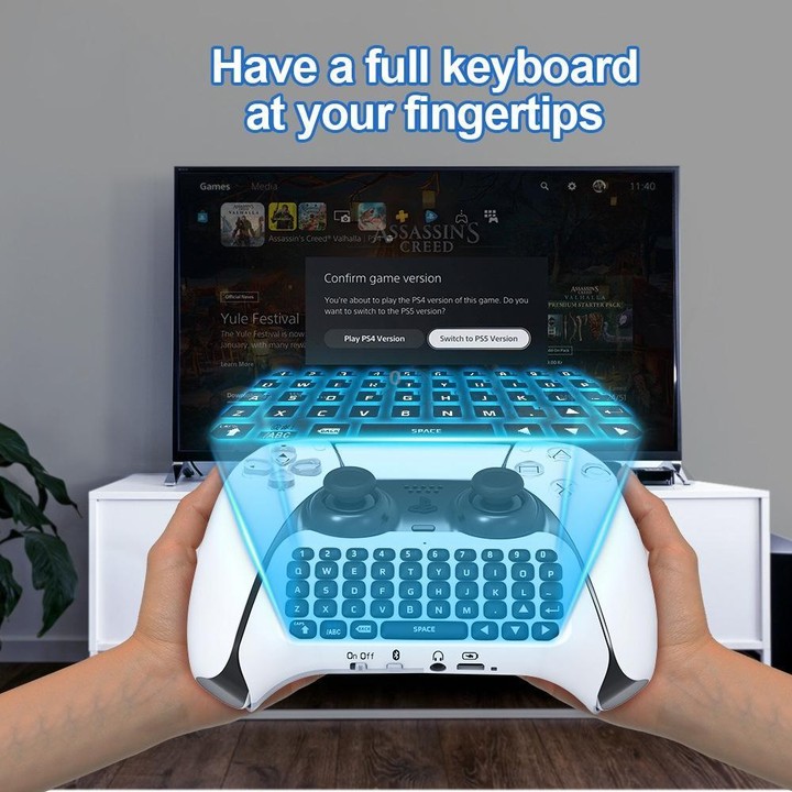 JYS-P5121 Bluetooth Wireless Handle Keyboard Can Chat Voice External Keyboard Suitable For PS5, Note: Without Handle (Grey)