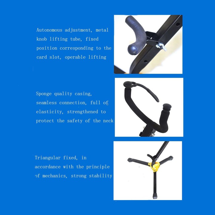 Saxophone Bracket Folding Elbow Flute Clarinet Clarinet Hanger(2 Flute / Black Pipe Bracket)