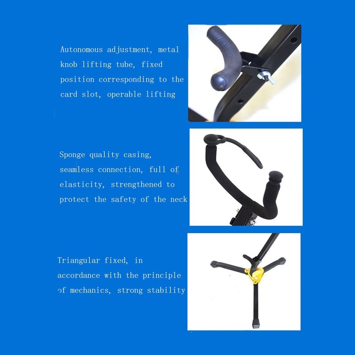 Saxophone Bracket Folding Elbow Flute Clarinet Clarinet Hanger(1 Flute / Black Tube Bracket)