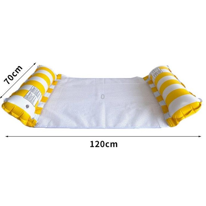 PVC Inflatable Hammock Adult Swimming Floating Row, Size: 120 x 70cm(Green Striped)