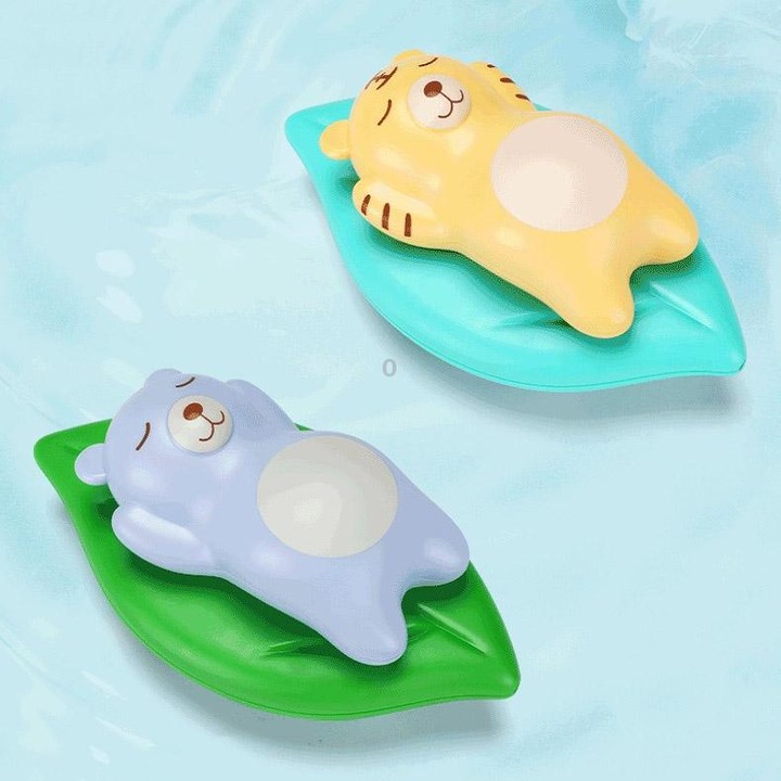 3 PCS Bathroom Playing Toys Baby Bathing Water Dolls On The Chain Swimming Bears And Lizards For Children(Beige Bear)