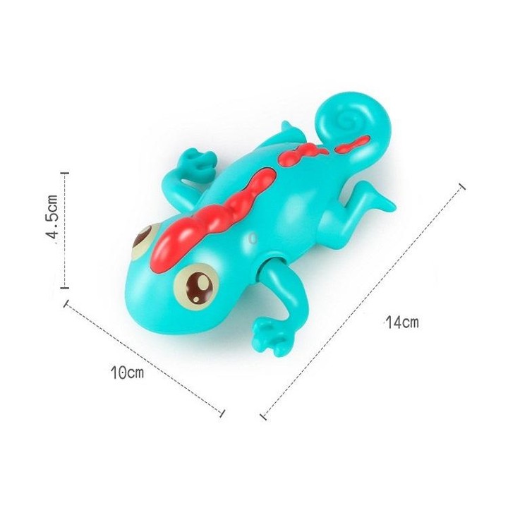 3 PCS Bathroom Playing Toys Baby Bathing Water Dolls On The Chain Swimming Bears And Lizards For Children(Red Lizard)