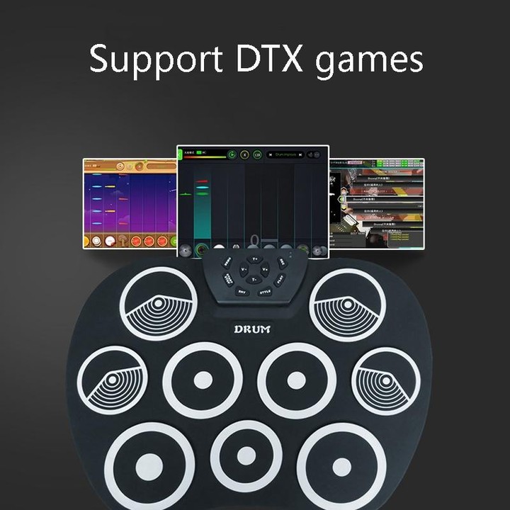 Silicone Folding Portable Hand-Rolled Drum DTX Game Strike Board(G801 White)