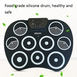 Silicone Folding Portable Hand-Rolled Drum DTX Game Strike Board(G801 Yellow)